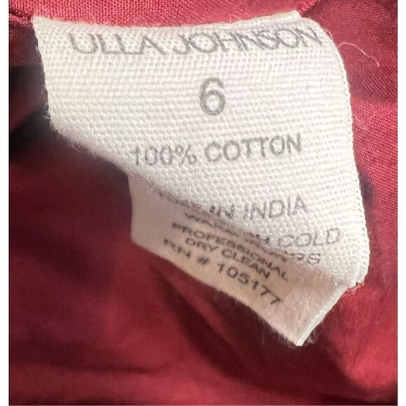 ULLA JOHNSON Martine Bubble Minidress in Bordeaux 100% Cotton NWOT Size 6 - Picture 9 of 9